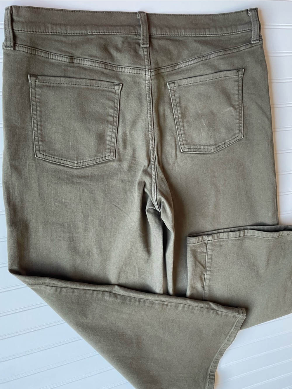 Banana Republic Military Green High Rise Wide Leg Khaki Stretch Jeans Size 32 14 - Picture 9 of 10